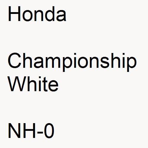 Honda, Championship White, NH-0.